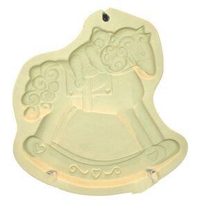 Brown Bag Cookie Mold ROCKING HORSE w BEAR 1993 Baby Shower Christening 6"